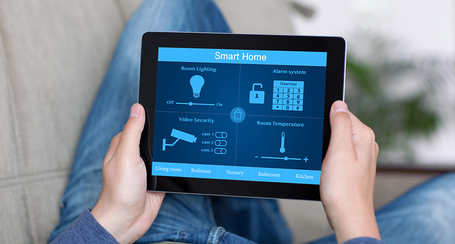 The ability to access and control security components from a mobile device is one of the top smart home trends in Spokane. Close-up of smart home security app.
